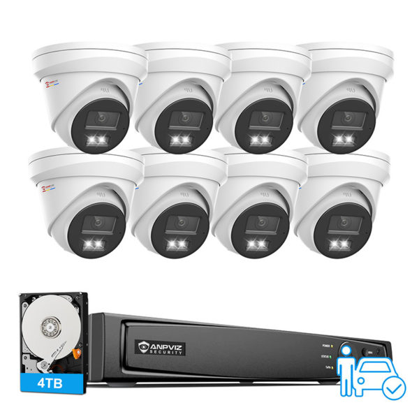 Anpviz 8CH 4K NVR 8MP POE IP Customized Camera Plug&Play System CCTV Outdoor Security Surveillance Kit Remote View H.265 IR 100ft