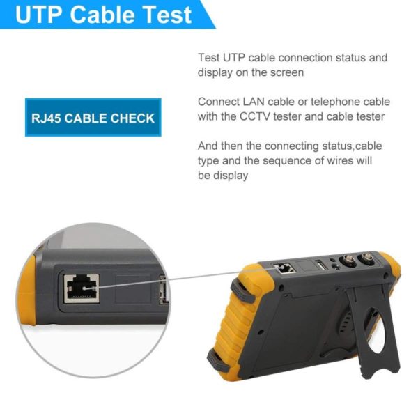 Anpviz 5 Inch 4-in-1 CCTV Monitor Tester, AHD/TVI/CVI/CVBS Coaxial Analog Video Monitor Tester, UTP/PTZ Cable Test for 8MP/5MP/4MP/1080P Analog Security Camera, VGA DC12V Output Camera Portable CCTV Tester - Image 5